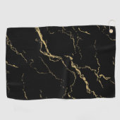 Sharp Black en Gold Marble Golfhanddoek (Horizontaal)
