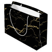 Sharp Black en Gold Marble Groot Cadeauzakje (Achterkant Gekanteld)