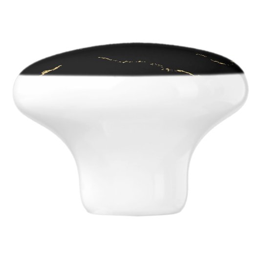 Sharp Black en Gold Marble Keramische Knop (Zijkant)