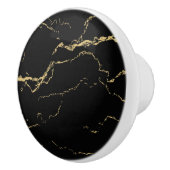Sharp Black en Gold Marble Keramische Knop (Rechts)