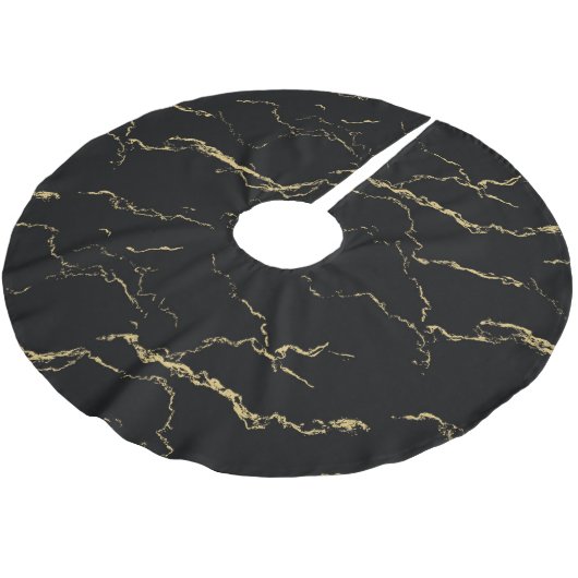 Sharp Black en Gold Marble Kerstboom Rok (Gekanteld)