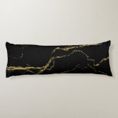 Sharp Black en Gold Marble Lichaamskussen (Achterkant)