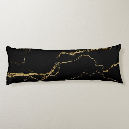 Sharp Black en Gold Marble Lichaamskussen (Achterkant)