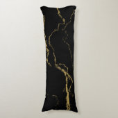 Sharp Black en Gold Marble Lichaamskussen (Voorkant Verticaal)