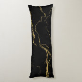 Sharp Black en Gold Marble Lichaamskussen (Achterkant (Verticaal))