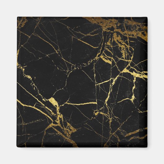 Sharp Black en Gold Marble Magneet (Voorkant)
