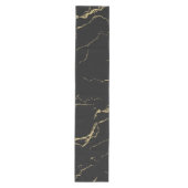 Sharp Black en Gold Marble Medium Tafelloper (Voorkant)