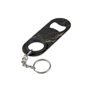 Sharp Black en Gold Marble Mini Flessenopener (Achterkant Gekanteld)