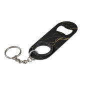 Sharp Black en Gold Marble Mini Flessenopener (Voorkant Gekanteld)