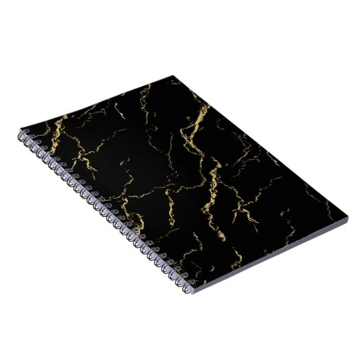 Sharp Black en Gold Marble Notitieboek (Rechterzijde)