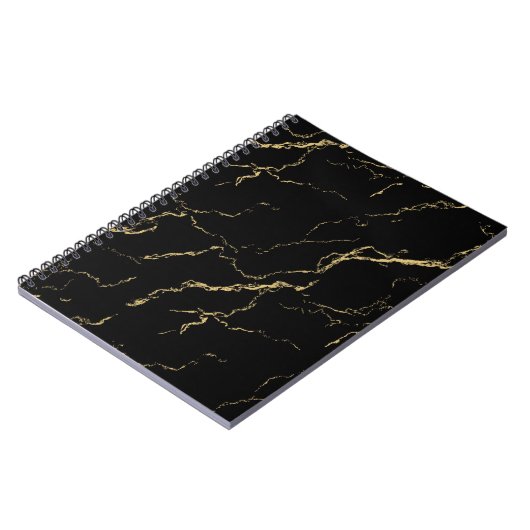 Sharp Black en Gold Marble Notitieboek (Linkerzijde)