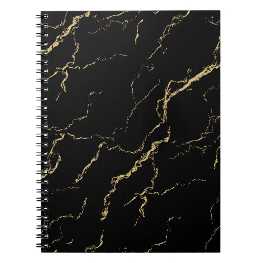 Sharp Black en Gold Marble Notitieboek (Voorkant)