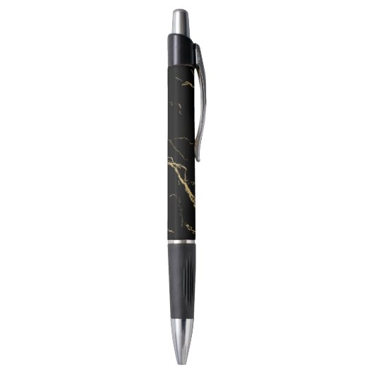 Sharp Black en Gold Marble Pen (Achterkant (Verticaal))