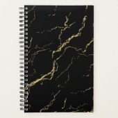 Sharp Black en Gold Marble Planner (Voorkant)