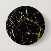 Sharp Black en Gold Marble Ronde Button 7,6 Cm (Voorkant)