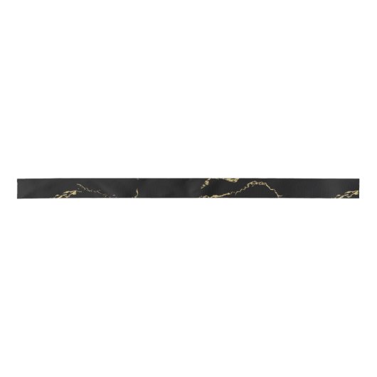 Sharp Black en Gold Marble Satijnen Lint (Voorkant)