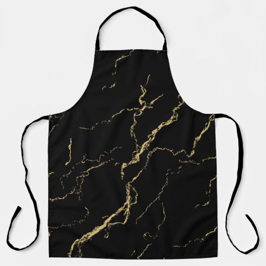 Sharp Black en Gold Marble Schort (Voorkant)