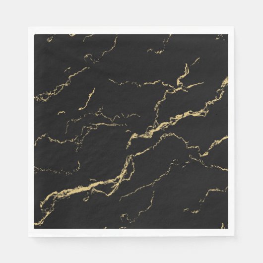 Sharp Black en Gold Marble Servet (Voorkant)
