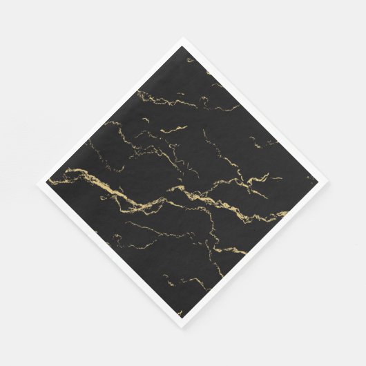 Sharp Black en Gold Marble Servet (Hoek)