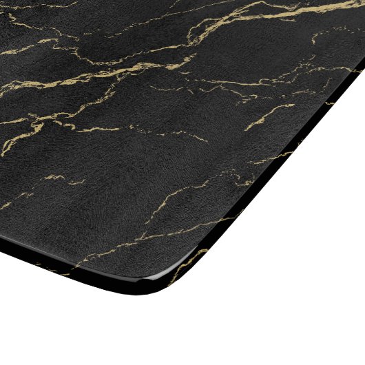 Sharp Black en Gold Marble Snijplank (Hoek)