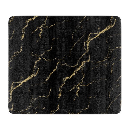 Sharp Black en Gold Marble Snijplank (Voorkant)