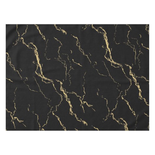 Sharp Black en Gold Marble Tafelkleed (Voorkant (Horizontaal))