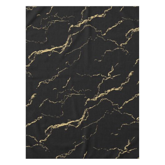 Sharp Black en Gold Marble Tafelkleed (Voorkant)