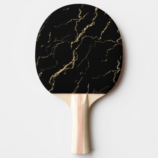 Sharp Black en Gold Marble Tafeltennisbatje (Voorkant)