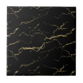 Sharp Black en Gold Marble Tegeltje (Voorkant)