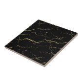 Sharp Black en Gold Marble Tegeltje (Zijkant)