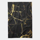 Sharp Black en Gold Marble Theedoek (Verticaal)