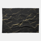 Sharp Black en Gold Marble Theedoek (Horizontaal)