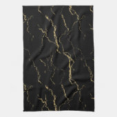 Sharp Black en Gold Marble Theedoek (Verticaal)