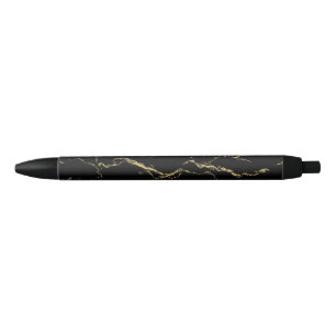 Sharp Black en Gold Marble Zwarte Inkt Pen