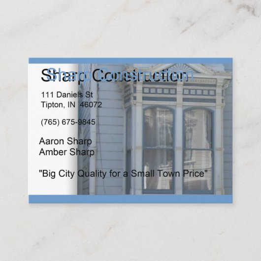 Sharp Construction Visitekaartje (Voorkant)