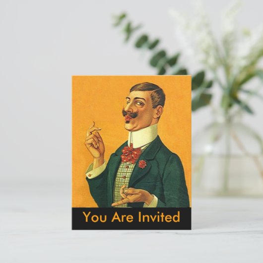 Sharp Dapper Party Invitation Retirement Kaart (Staand voorkant)