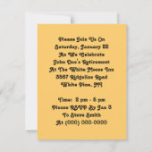 Sharp Dapper Party Invitation Retirement Kaart (Achterkant)