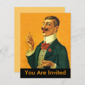 Sharp Dapper Party Invitation Retirement Kaart (Voorkant / Achterkant)