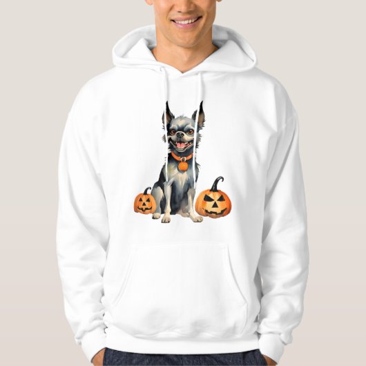 Sharp Dog Guards Halloween Pumpkins Premium Hoodie (Voorkant)