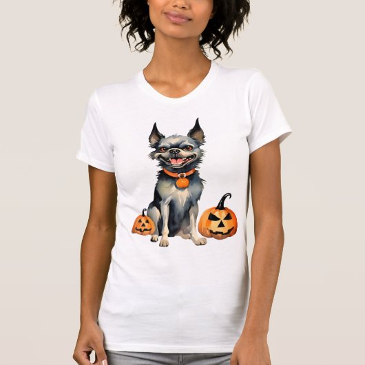 Sharp Dog Guards Halloween Pumpkins Premium T-shirt (Voorkant)