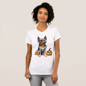 Sharp Dog Guards Halloween Pumpkins Premium T-shirt (Voorkant volledig)