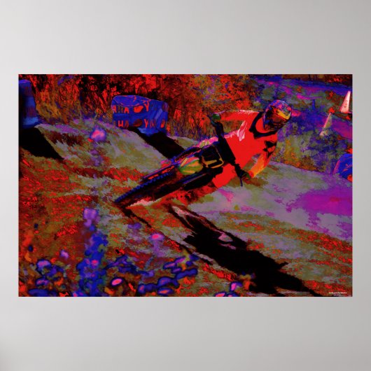 Sharp Draai - Motocross Dirt-Bike Racer Poster (Voorkant)