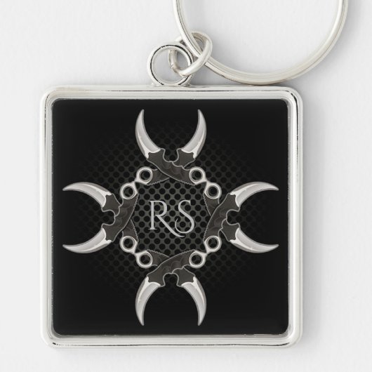 Sharp Edges Monogrammed Curved Blades 2 Sleutelhan Sleutelhanger (Voorkant)