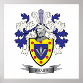 Sharp Family Crest Coat. Poster (Voorkant)