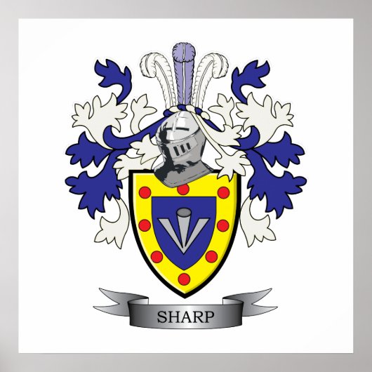 Sharp Family Crest Coat. Poster (Voorkant)