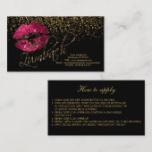 Sharp Gold Confetti en hot-roze Lips Visitekaartje (Voorkant / Achterkant)
