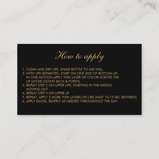 Sharp Gold Confetti en hot-roze Lips Visitekaartje (Achterkant)