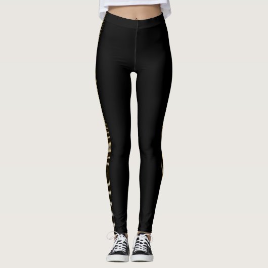 Sharp Gold Stripes Leggings (Voorkant)