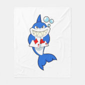 Sharp in Poker met Poker-kaarten Fleece Deken (Voorkant)