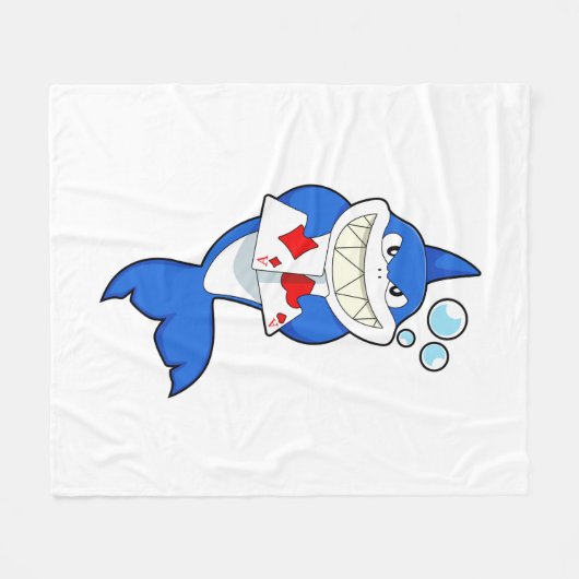 Sharp in Poker met Poker-kaarten Fleece Deken (Voorkant (Horizontaal))